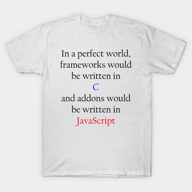 Perfect World - Programming T-Shirt by christianandmichael2016